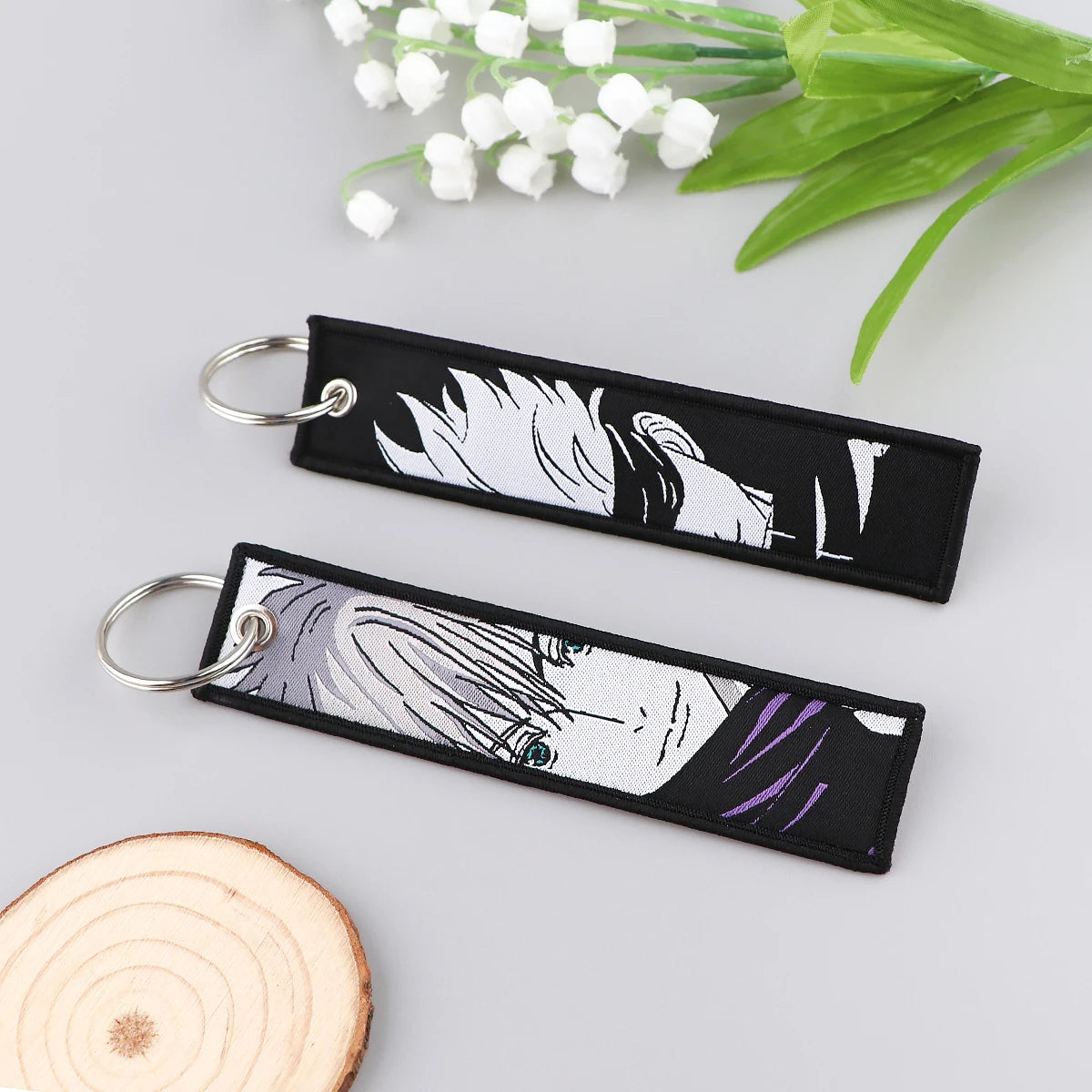 Jujutsu Kaisen Character Embroidery Keychain Tags Set