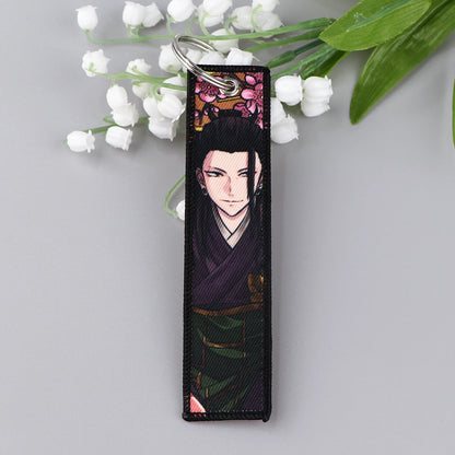 Jujutsu Kaisen Character Embroidery Keychain Tags Set