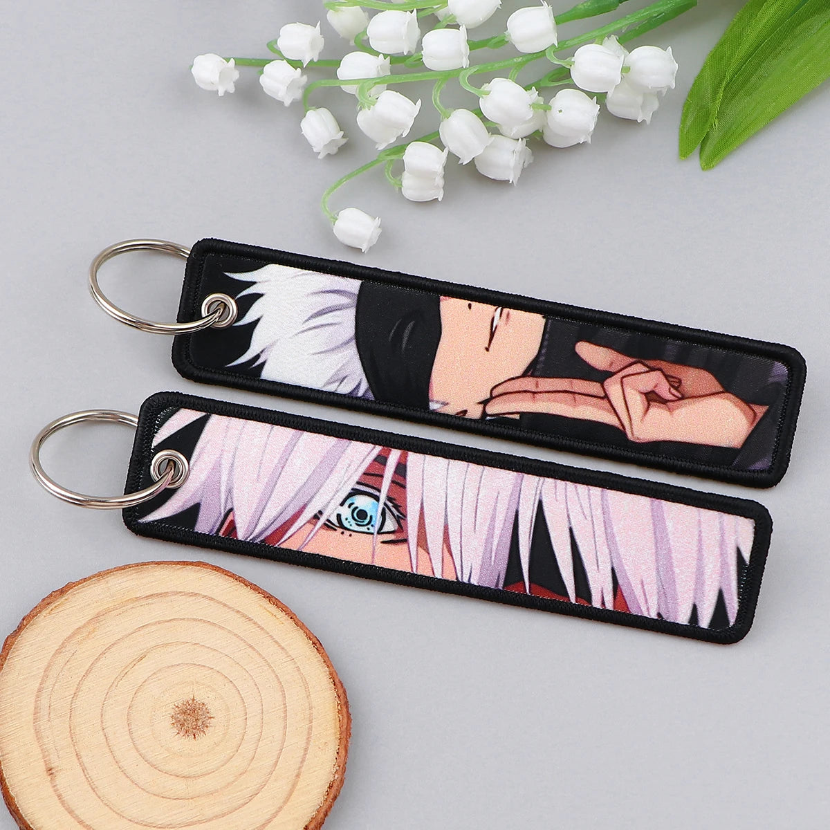 Jujutsu Kaisen Character Embroidery Keychain Tags Set