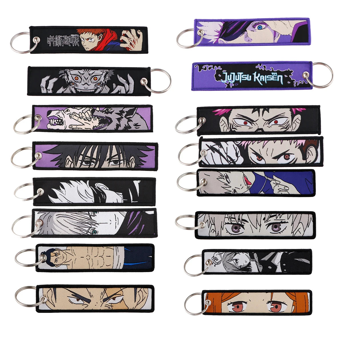 Jujutsu Kaisen Character Embroidery Keychain Tags Set