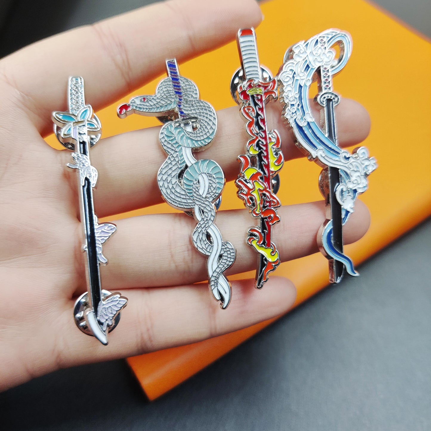 Kimetsu no Yaiba Metal Enamel Pin Keychain